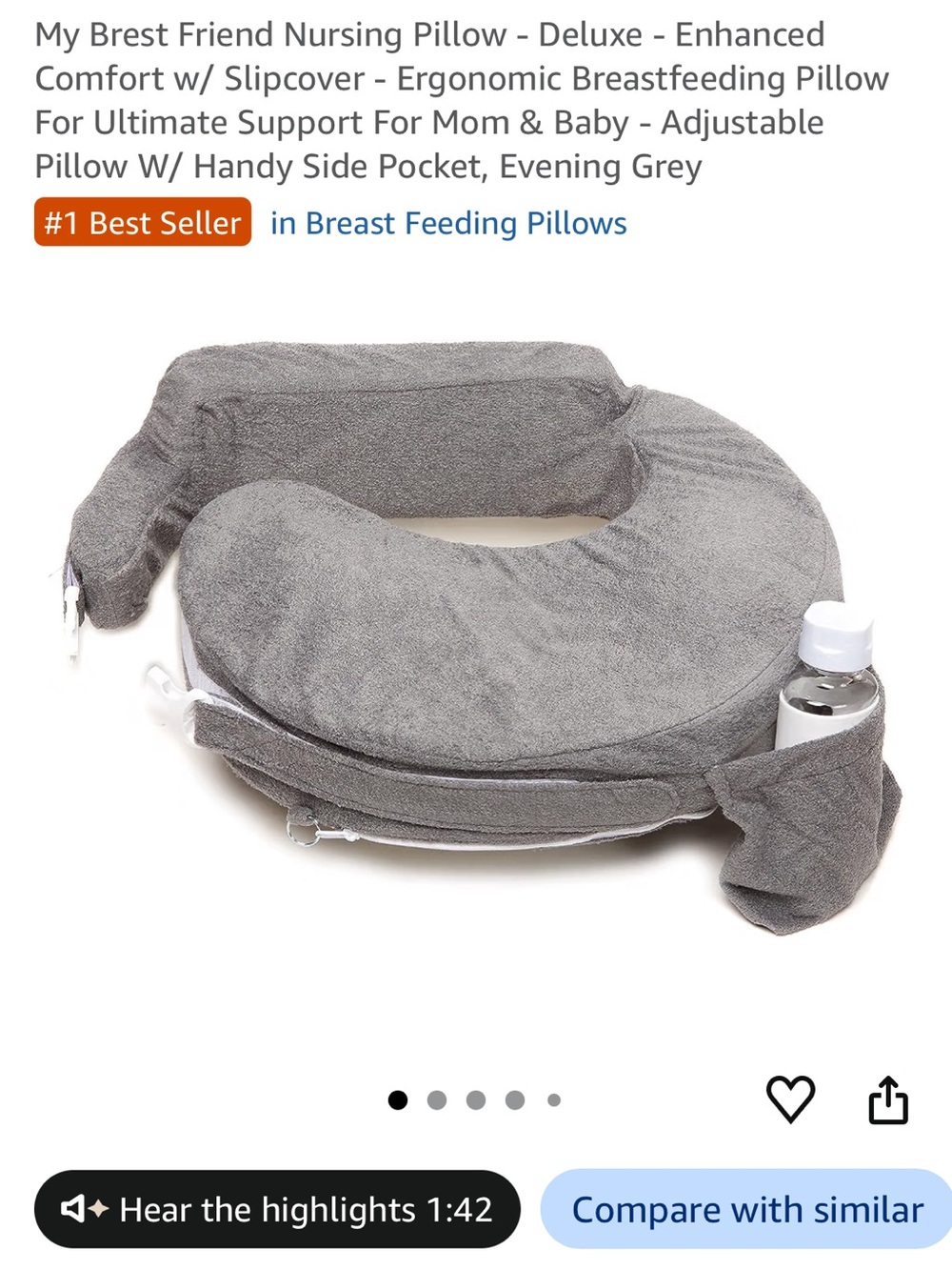 My Brest Friend Nursing Pillow - Evening grey
